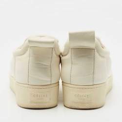 Celine White Leather Low Top Sneakers Size 36
