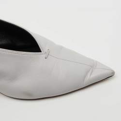 Pre Owned Celine White Leather Slingback  Pumps Size 37.5