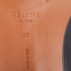 Pre Owned Celine Black Leather Zip Up Open Toe Booties Size 37