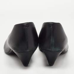 Pre Owned Celine Black Leather V Neck Pointed Toe Pumps Size 41