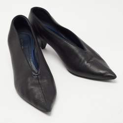 Pre Owned Celine Black Leather V Neck Pointed Toe Pumps Size 41