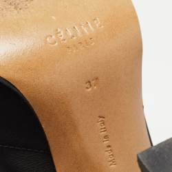 Pre Owned Celine Black/ Beige Fabric and Leather Madame Ankle Boots Size 37