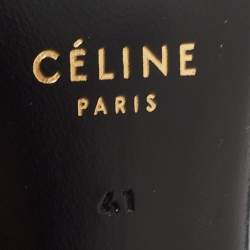 Pre Owned Celine Black Leather V Neck Pointed Toe Pumps Size 41