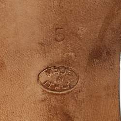 Pre Owned Celine Navy Blue/White Leather T-Strap Pumps Size 35.5