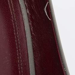 مملوكة مسبقًا Celine Grey/Red Leather Pointed Toe Pumps Size 38