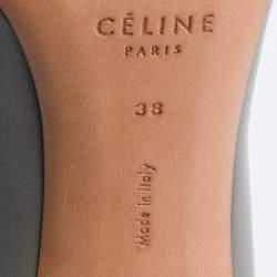 مملوكة مسبقًا Celine Grey/Red Leather Pointed Toe Pumps Size 38