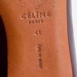 Pre Owned Celine Burgundy/Blue Leather and Watersnake Leather Slip On Loafers Size 41