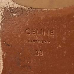 Pre Owned Celine Silver Leather  Slingback Sandals Size 39