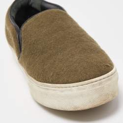 Celine Green Fur Slip On Sneakers Size 38