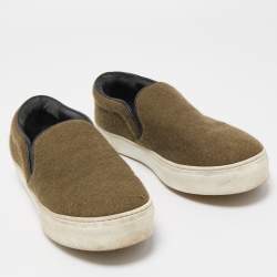 Celine Green Fur Slip On Sneakers Size 38