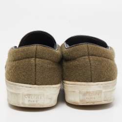 Celine Green Fur Slip On Sneakers Size 38