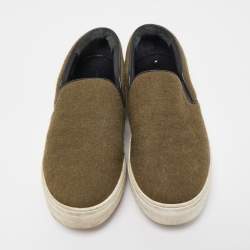Celine Green Fur Slip On Sneakers Size 38
