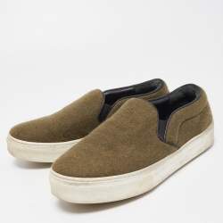 Celine Green Fur Slip On Sneakers Size 38