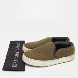 Celine Green Fur Slip On Sneakers Size 38
