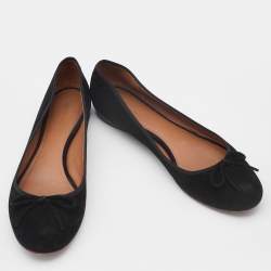Celine Black Suede Bow Ballet Flats Size 38
