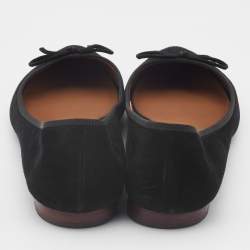 Celine Black Suede Bow Ballet Flats Size 38