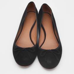 Celine Black Suede Bow Ballet Flats Size 38