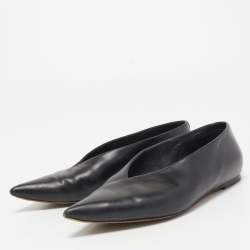 Celine Black Leather V-Neck Ballet Flats Size 35.5