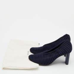 Pre Owned حذاء كعب عالي سيلين جلد بني رقبة حرف ڨي مقدمة مدببة مقاس 37