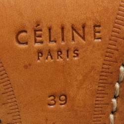 Pre Owned Celine Blue Leather Tassel Loafer Pumps Size 39