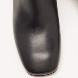 Pre Owned Celine Black Leather Square Toe Ankle Booties Size 39.5