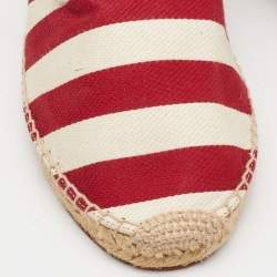 Celine Tri Color Stripe Canvas Espadrille Flats Size 38