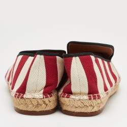 Celine Tri Color Stripe Canvas Espadrille Flats Size 38