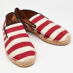 Celine Tri Color Stripe Canvas Espadrille Flats Size 38