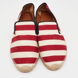 Celine Tri Color Stripe Canvas Espadrille Flats Size 38