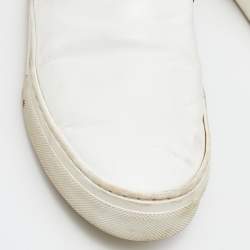Celine White/Black Leather Slip On Sneakers Size 37