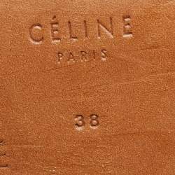 Celine Brown Leather Block Heel Ankle Booties Size 38