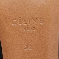 Celine Black Leather Block Heel Ankle Boots Size 38