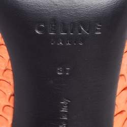 Celine Orange Python Leather Pointed Toe Pumps Size 37