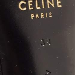 Pre Owned Celine Black Leather V Neck Pointed Toe Pumps Size 38