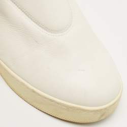 Celine Off White Leather Slip On Sneakers Size 37