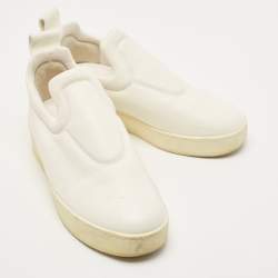 Celine Off White Leather Slip On Sneakers Size 37