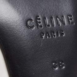 Pre Owned Celine White Leather and PVC Slingback Sandals Size 38