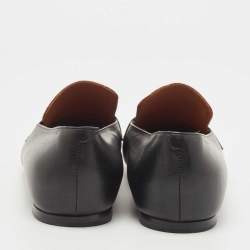 Pre Owned Celine Black/Brown Python Embossed And Leather Slip On Loafers Size 39