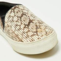 Celine Beige/Brown Python Slip On Sneakers Size 40