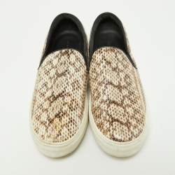 Celine Beige/Brown Python Slip On Sneakers Size 40