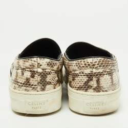 Celine Beige/Brown Python Slip On Sneakers Size 40