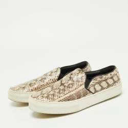 Celine Beige/Brown Python Slip On Sneakers Size 40