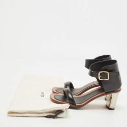 Pre Owned Celine Black Leather Bam Bam Sandals Size 38