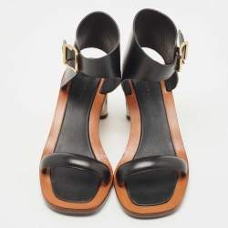 Pre Owned Celine Black Leather Bam Bam Sandals Size 38