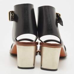 Pre Owned Celine Black Leather Bam Bam Sandals Size 38