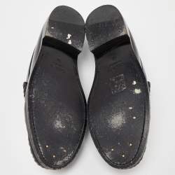 Pre Owned Celine Black/White Leather Slip On Loafers Size 38