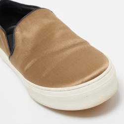 Celine Olive Green Satin Slip On Sneakers Size 41