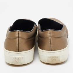 Celine Olive Green Satin Slip On Sneakers Size 41