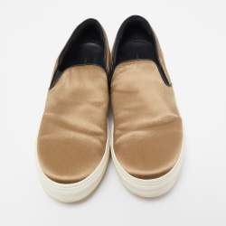 Celine Olive Green Satin Slip On Sneakers Size 41