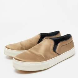 Celine Olive Green Satin Slip On Sneakers Size 41